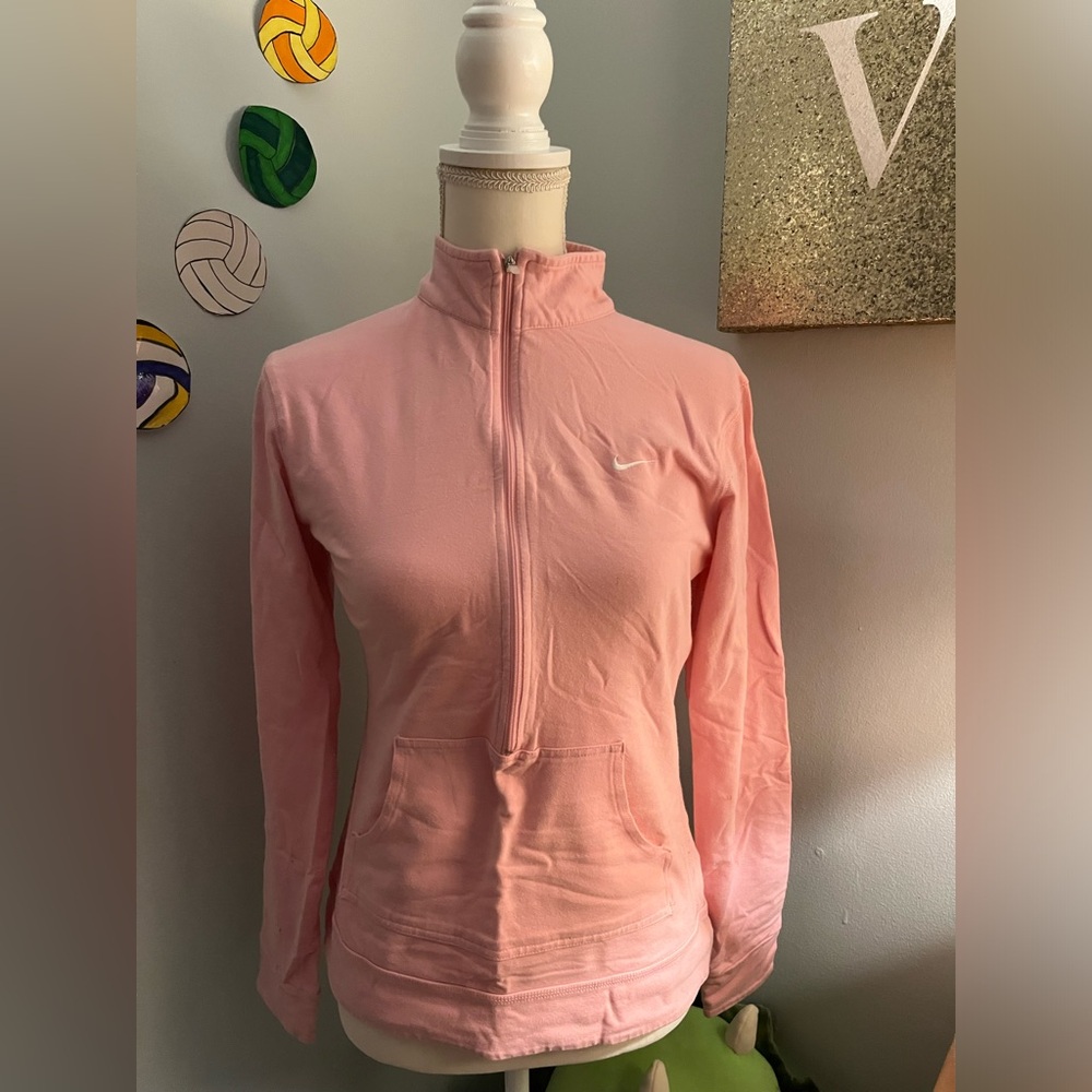 NIKE pink half zip pullover